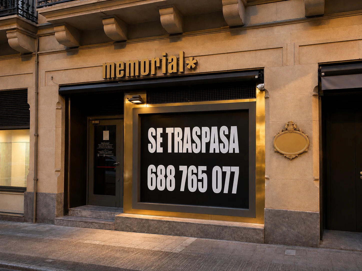 Fachada de un negocio anunciado en traspaso